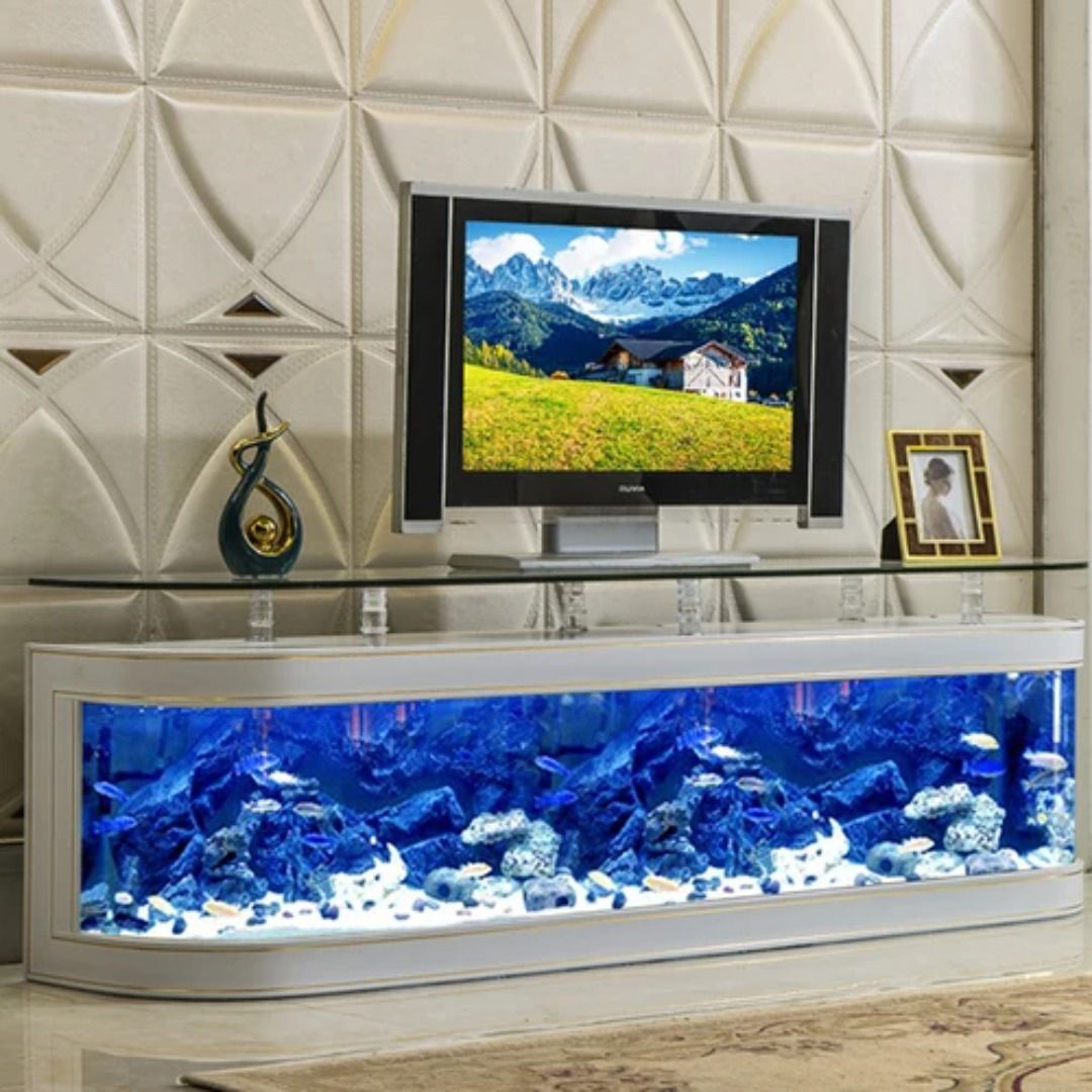 Ecological Fish Tank Modern Minimalist Aquarium Floor Glass Living Room  Coffee Table