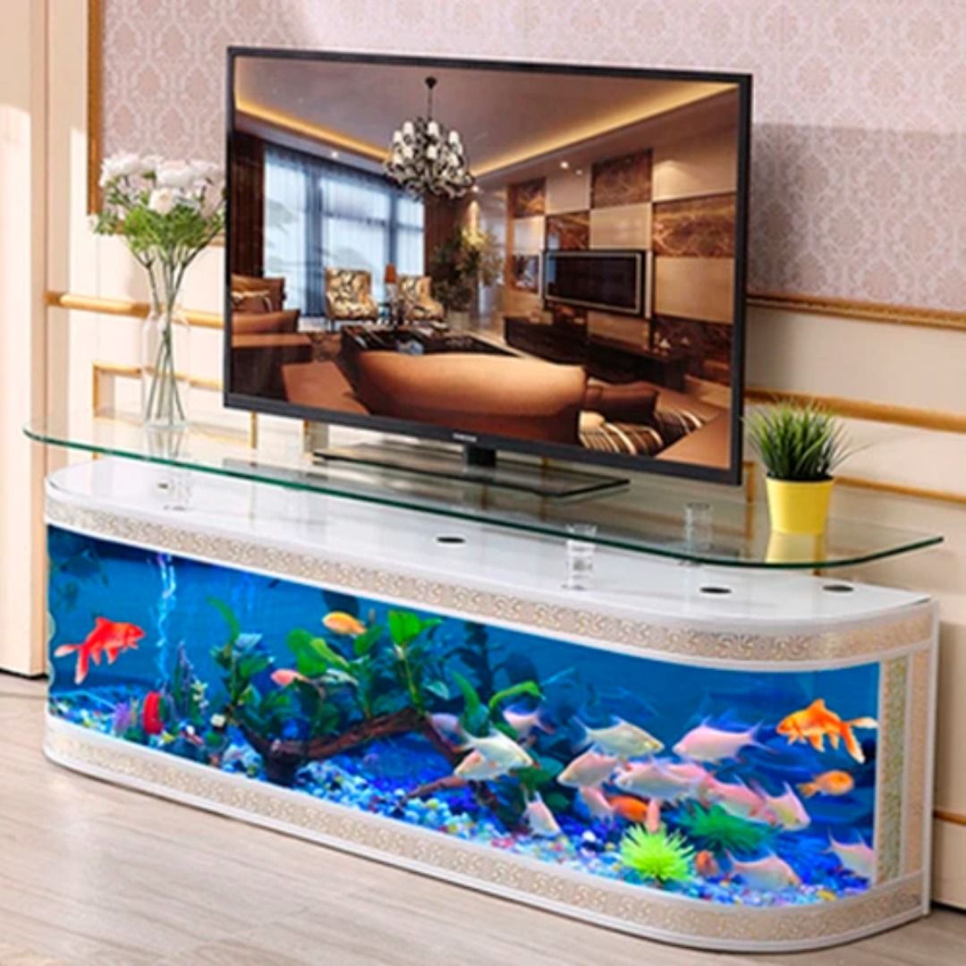Ecological Fish Tank Modern Minimalist Aquarium Floor Glass Living Room  Coffee Table