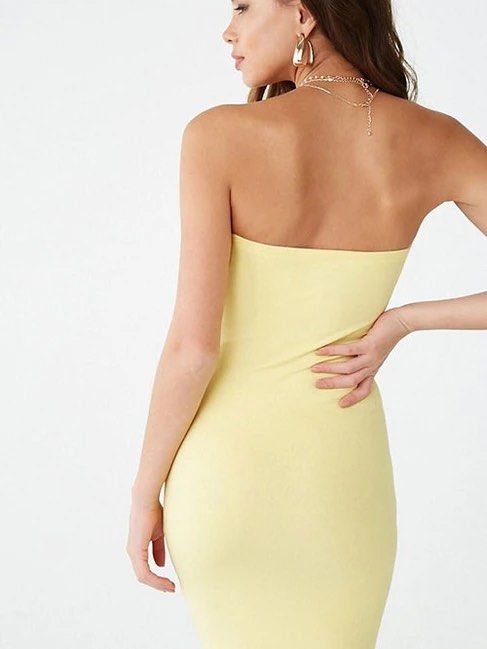 Yellow tube dress forever 21 online