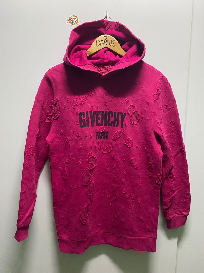 Givenchy distress hoodie Men s Fashion Coats Jackets and Outerwear on Carousell