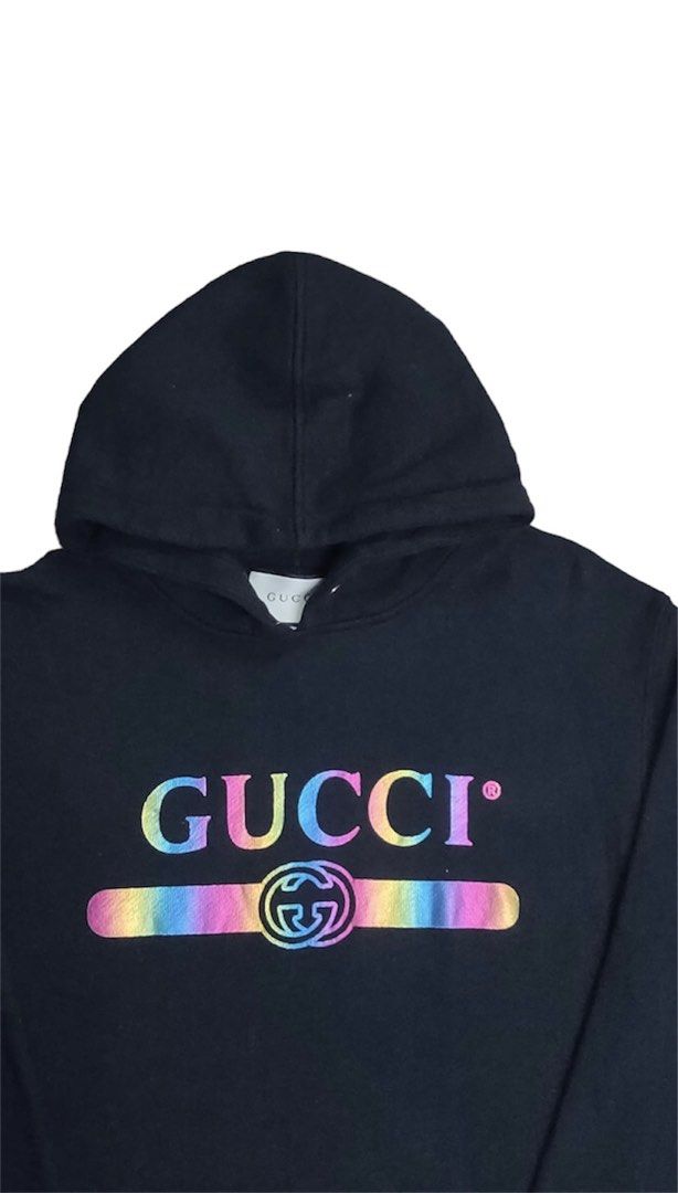 Gucci rainbow 2025 logo hoodie