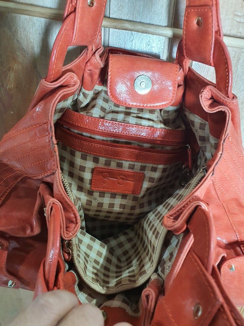 Vegan leather crossbody bag JESSICA SIMPSON Orange in Vegan leather -  17497231