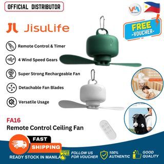 JISULIFE FA16 (8000mAh) Remote Control USB Storage Ceiling Ultra-portable Ceiling Fan Ultra-quiet ( Available in White & Green ) - VMI Direct
