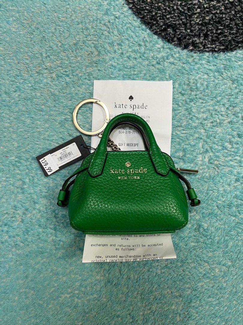 Kate spade Dumpling green zip coin purse keychain Ks key ring Carousell