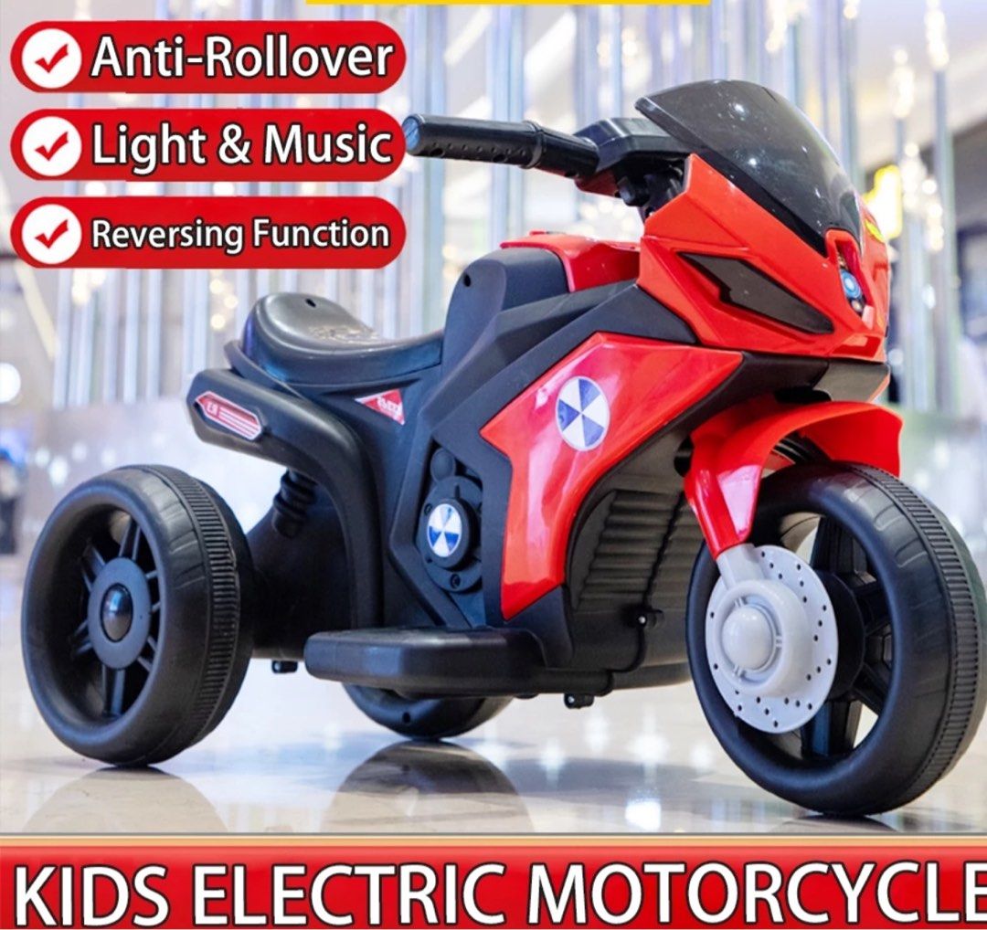 Kids motorbike electric ride on rechargeable motor bike with music and light Hobbies Toys Toys Games on Carousell