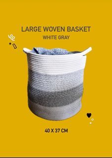 Large Woven Basket Cotton Rope