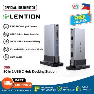 LENTION D55 10 in 1 USB C Docking Station for USB C Tablets and Phone 3 Macbook12  New iPad and more