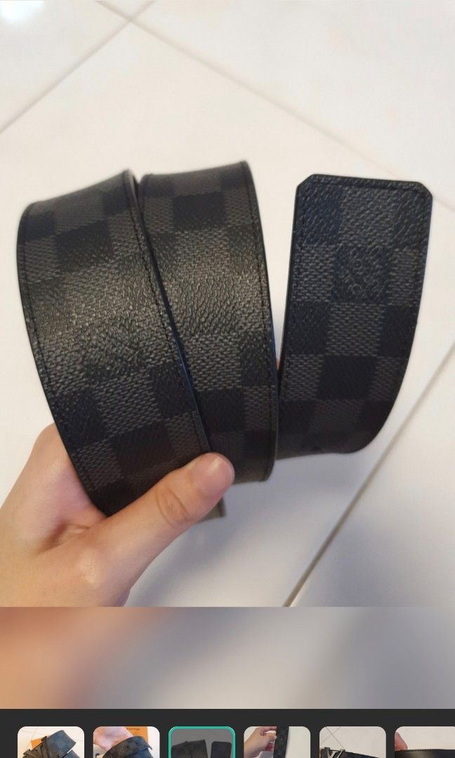 LV GRAPHITE DAMIER LONG BELT With box Men s Fashion Watches Accessories Belts on Carousell