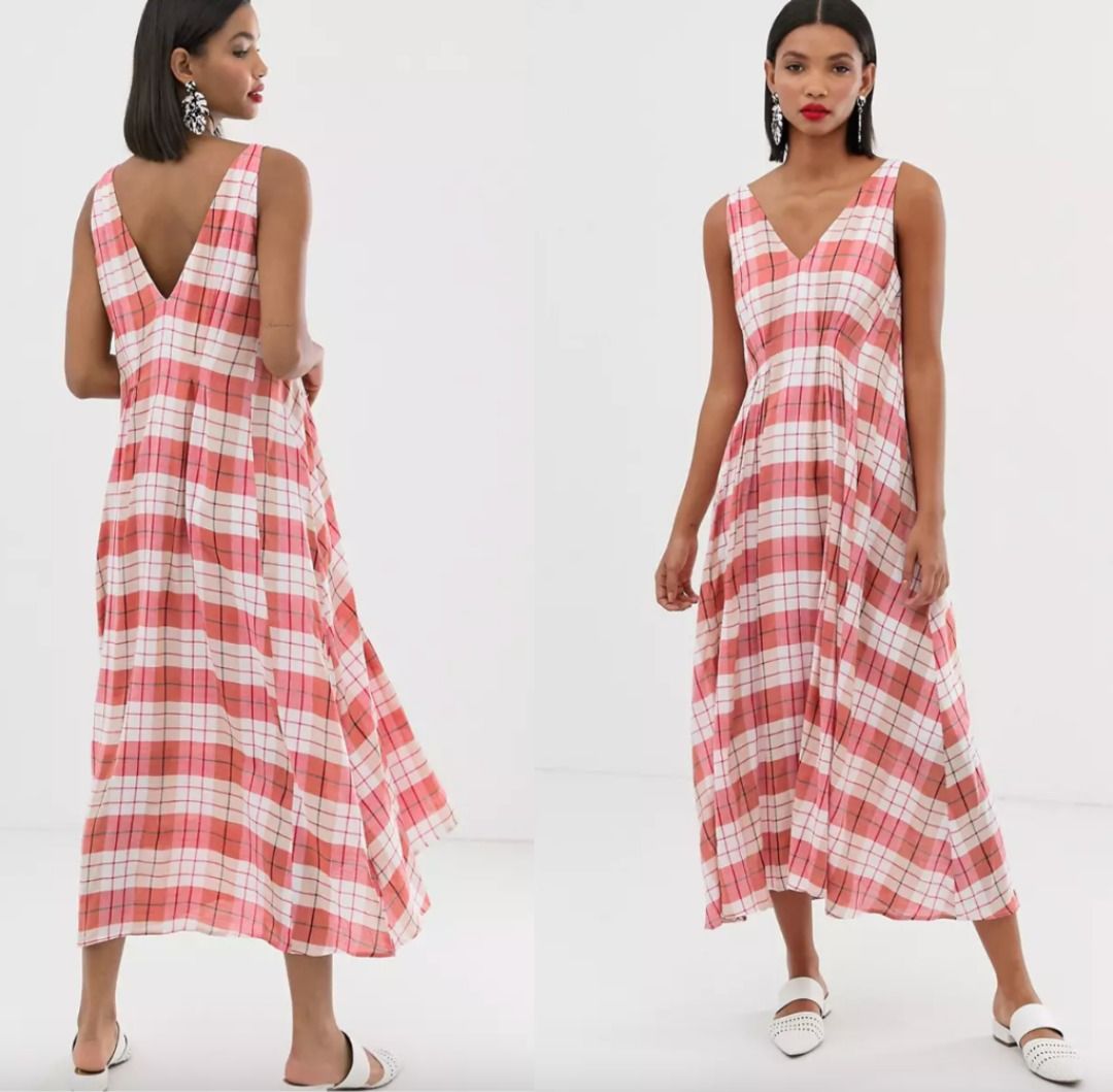 Mango red gingham dress hotsell
