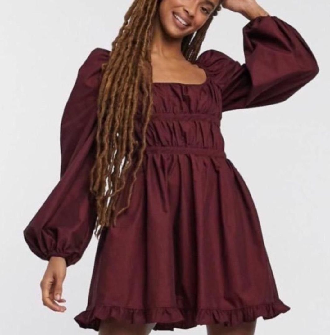 Massimo dutti burgundy shop dress
