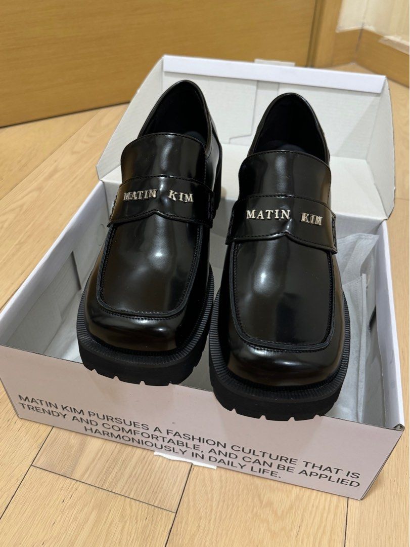 Matin Kim MATIN SQUARE LOAFER IN BLACK 樂福鞋牛津鞋, 女裝, 鞋 