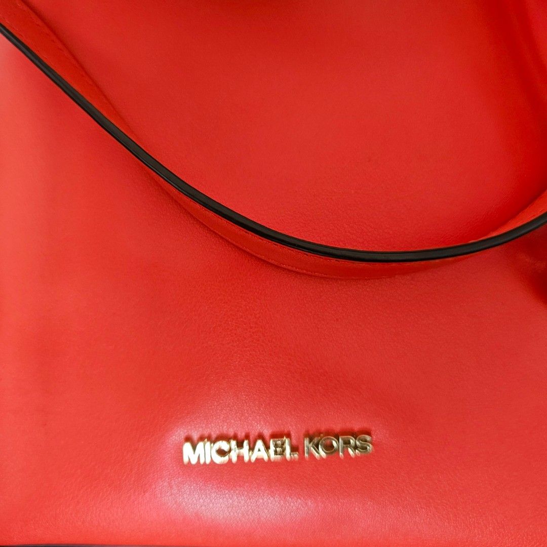 Michael kors red bucket bag clearance