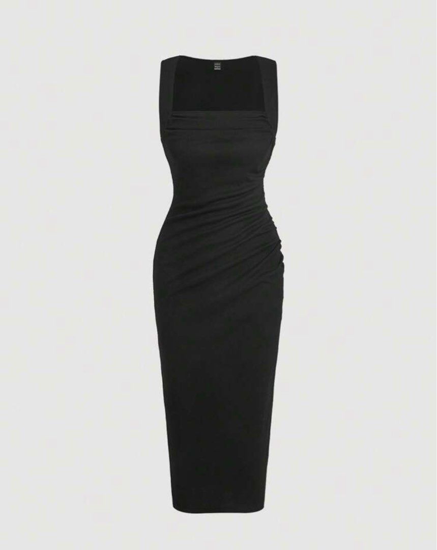 MOD Solid Split Thigh Ruched Dress (Category: Dresses) located in Singapore. Submitted by doodledoot (Listing ID 1291668044, Image 1). Description: EU 38 Bust: 78cm Hip size: 83.5cm Waist: 67cm.