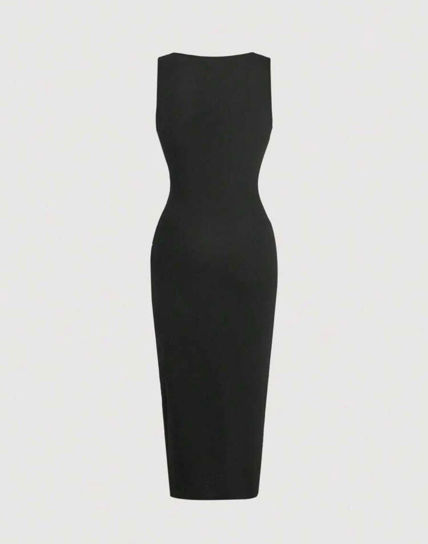 MOD Solid Split Thigh Ruched Dress (Category: Dresses) located in Singapore. Submitted by doodledoot (Listing ID 1291668044, Image 3). Description: EU 38 Bust: 78cm Hip size: 83.5cm Waist: 67cm.