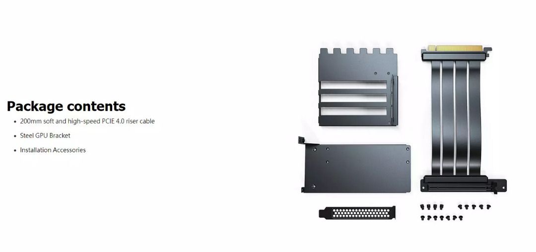 Montech VGM Vertical Graphics Card GPU Mounting Kit with PCIE 4.0 Riser ...