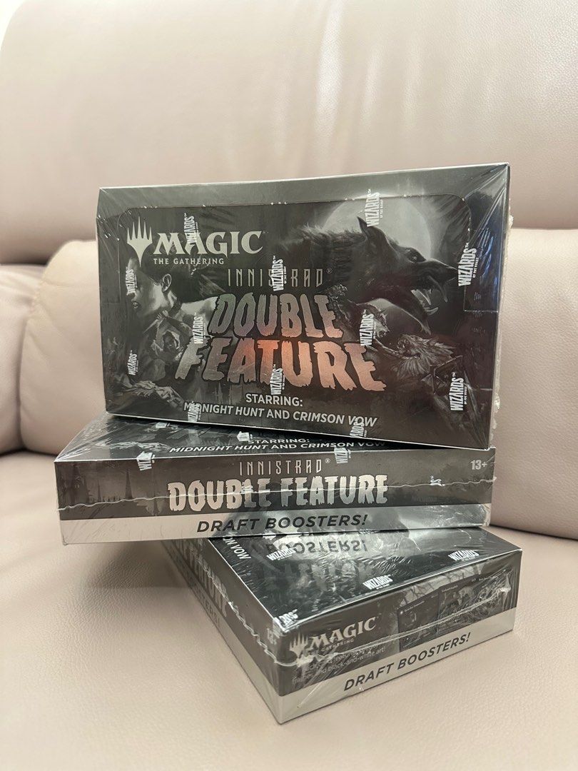 mtg double feature booster box MTG - INNISTRAD: TRIPLE BOX DRAFT BUNDLE (INCLUDES - DOUBLE FEATURE ,  MIDNIGHT HUNT & CRIMSON VOW - DRAFT BOOSTER BOXES main image 1