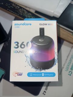 New Release Original Anker Soundcore Glow Mini Wireless Bluetooth Speaker Portable with 360 Sound Light Show 12H Battery Outdoor IP67 Waterproof and Dustproof