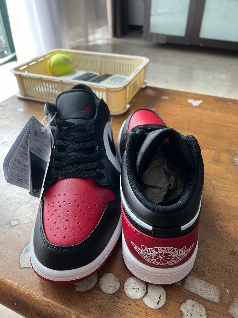 Nike Air Jordan 1 Low GS Bred Toe Black Red Men s Fashion Footwear Sneakers on Carousell
