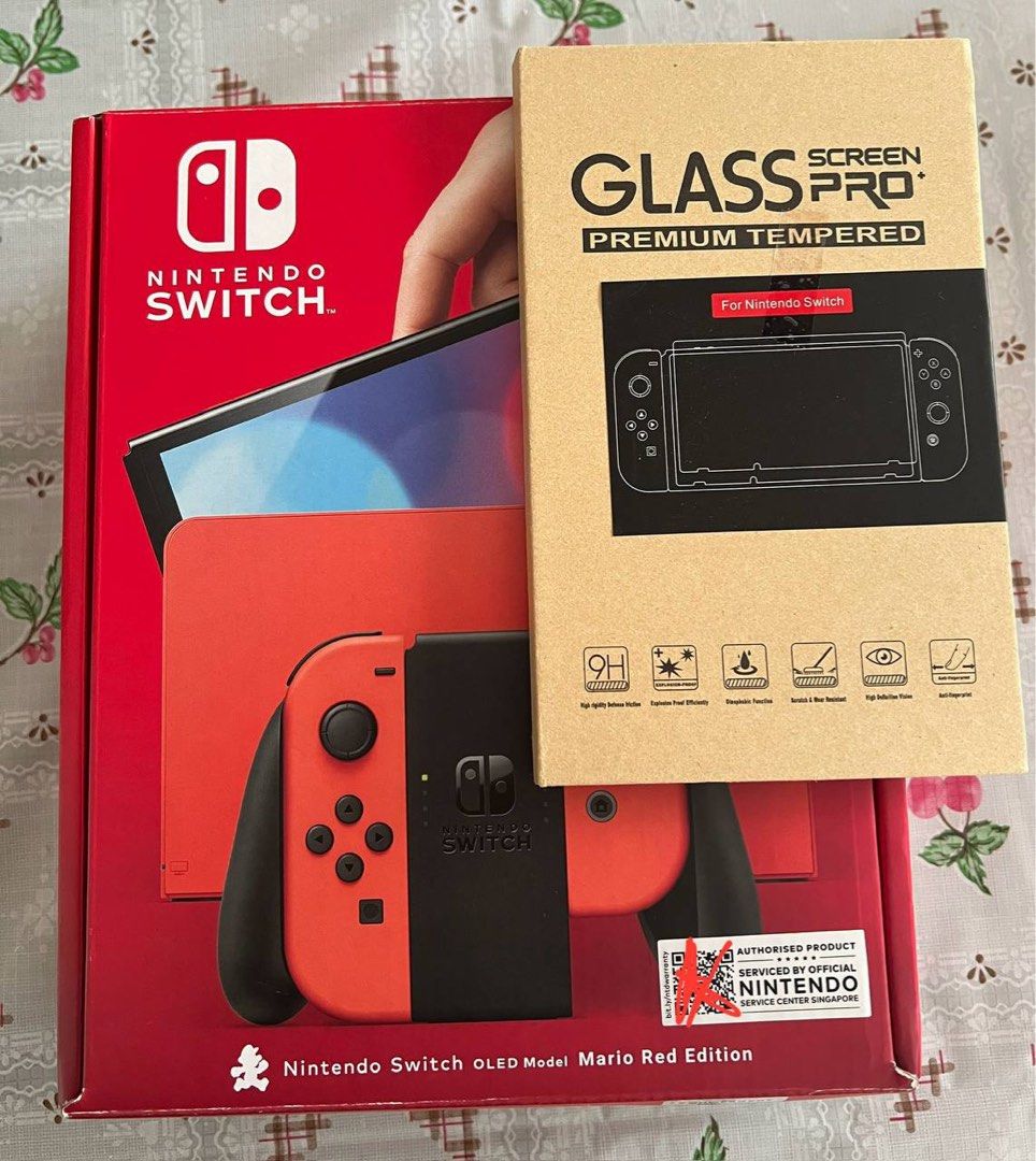 Nintendo switch OLED Mario RED edition, Video Gaming, Video Game ...