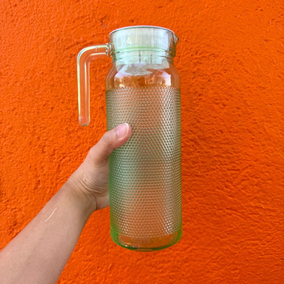 Omega Glass Pitcher Set Elijah (Category: Pitchers & Dispensers) located in Binan City. Submitted by aeiryse (Listing ID 1291612869, Image 3). Description: Product Description Elijah 3-Piece Colored Round Pitcher Set Set includes • 1 pc 1 Liter Glass Pitcher • 2 pcs 9 oz. Glass Mugs RFS: Excess pitcher and decluttering..