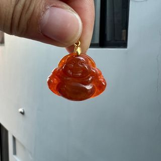 Orange Buddha Jade Pendant