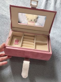 Pink Jewelry Box Handbag holder Accessory Organizer style coquette kawaii lolita bow ribbon belted