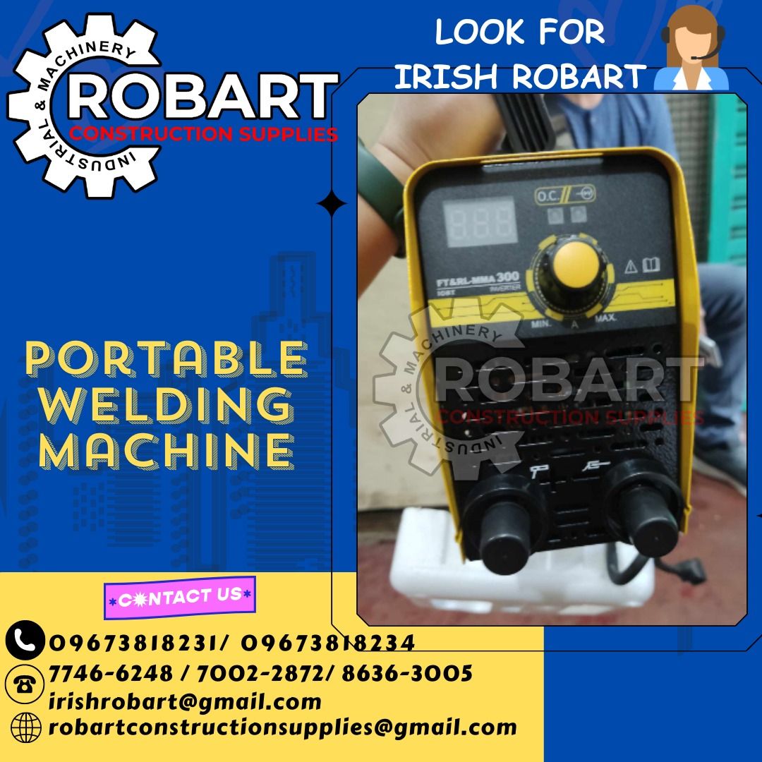 Portable Welding Machine (Category: Construction Tools & Equipment) located in Manila. Submitted by irishrobart_22 (Listing ID 1291572753, Image 1). Description: Portable Welding Machine Capacity: 300A Brand: Fujima SEND US MESSAGE FOR INQUIRIES ‼️‼️ LOOK FOR IRISH ROBART VBR : 0 9 6 7 3 8 1 8 2 3 1/ 0 9 6 7 3 8 1 8 2 3 4 LANDLINE 8-6 3 6 3 0 0 5 / 7 7 4 6 -6 2 4 / 7 0 0 2-2 8 7 2 GMAIL: I R I S H R O B A R T @ G M A I L . C O M Office Address: 1
