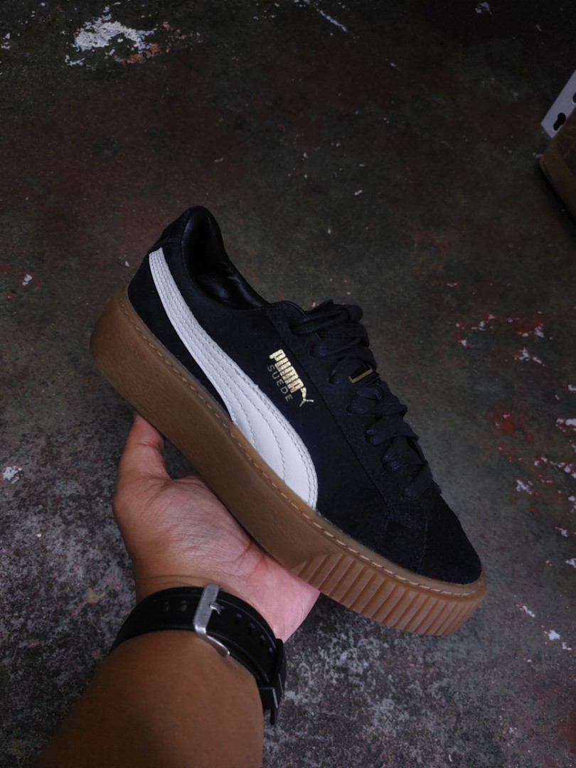 Puma suede platform core black on sale
