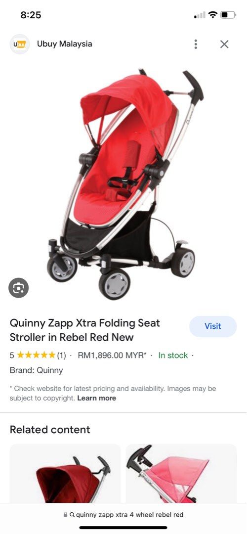 Quinny zapp xtra folding seat outlet