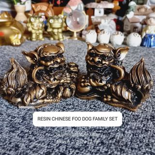 RESIN CHINESE FOO DOG FAMILY SET