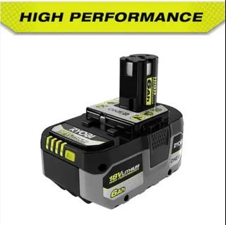 RYOBI PBP007 18V 6.0 Ah Lithium-Ion HIGH PERFORMANCE Battery, compatible with all Ryobi 18v power tools, Advanced Lithium-Ion cells maximize performance and runtime during demanding applications, Brand new, taken from set