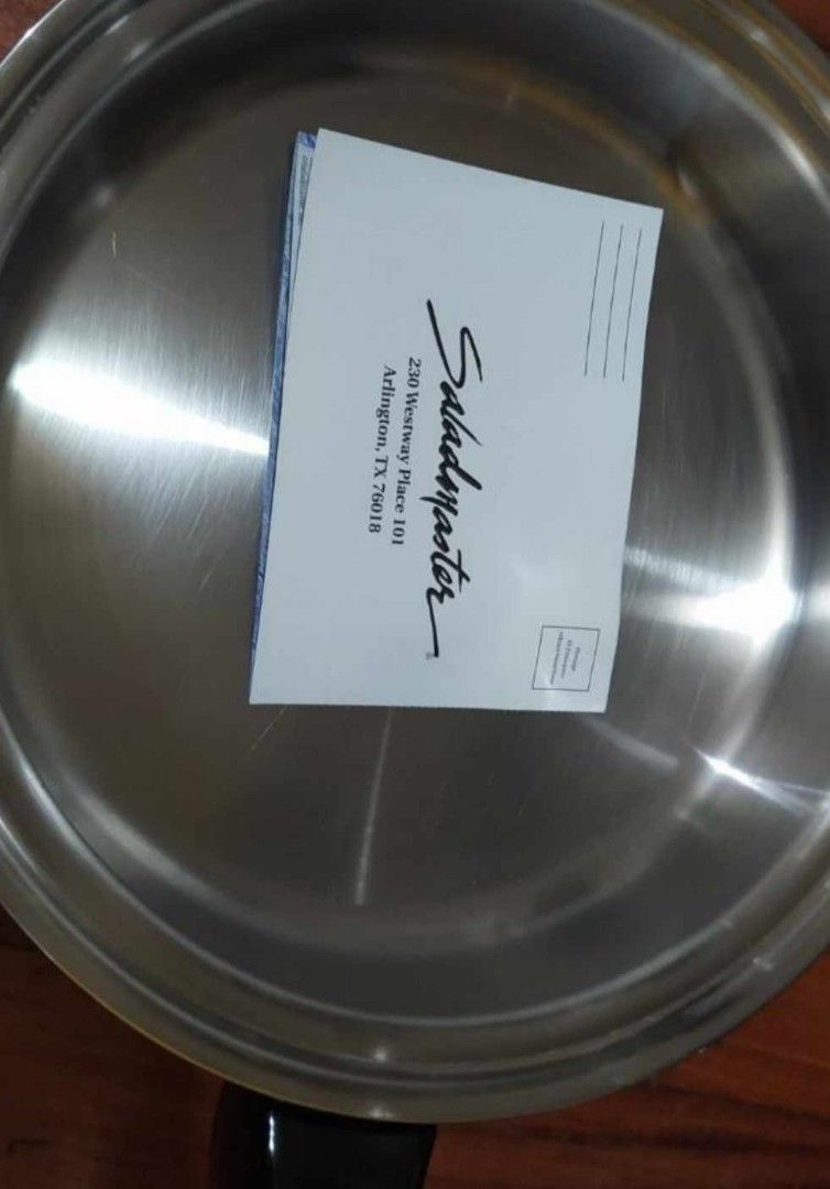 Saladmaster (Category: Cookware & Accessories) located in Manila. Submitted by manzanonat98566 (Listing ID 1291572412, Image 3). Description: new never been used saladmaster for sale Php 150k 9 pcs including the covers.