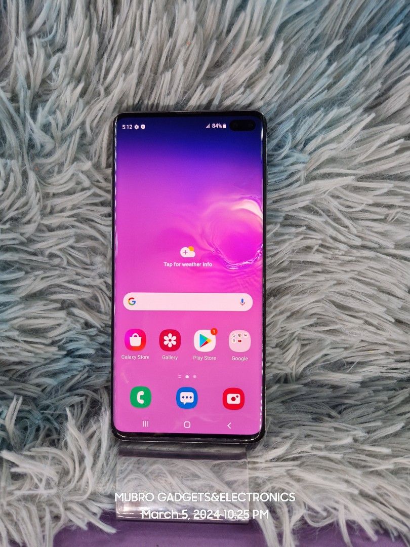 Samsung S10 PLUS (Category: Samsung) located in Quezon City. Submitted by mubrogadgets (Listing ID 1291588050, Image 1). Description: Samsung S10 PLUS Selling price 9500 👍pass sa straigh swap 👉NO ISSUE 👍No amoled burn 👉No history of repair 👍good sa gaming/super high quality display🎮 👇quick specs👇 128gb 8gb ram 4G LTE-A (7CA) Cat20🙀 Chipset Exynos 9820 (8 nm) Octa-core GPU Mali-G76 MP12 OS upgradable to Android 11, One UI 3.0 Card slot mi
