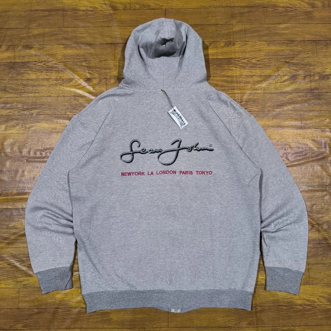 Sean john hoodie zip newyork la london paris tokyo stussy Fesyen Pria Pakaian Baju Luaran di Carousell