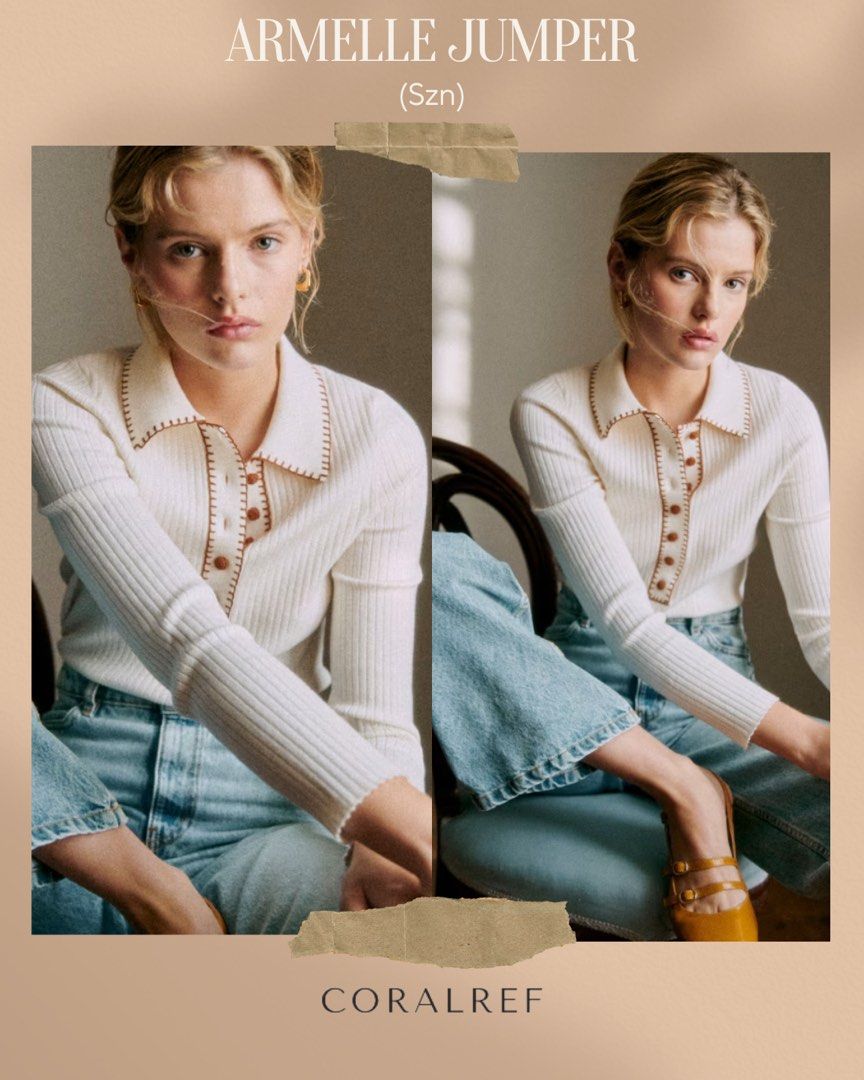 Sezane Armelle Jumper in ecru brown