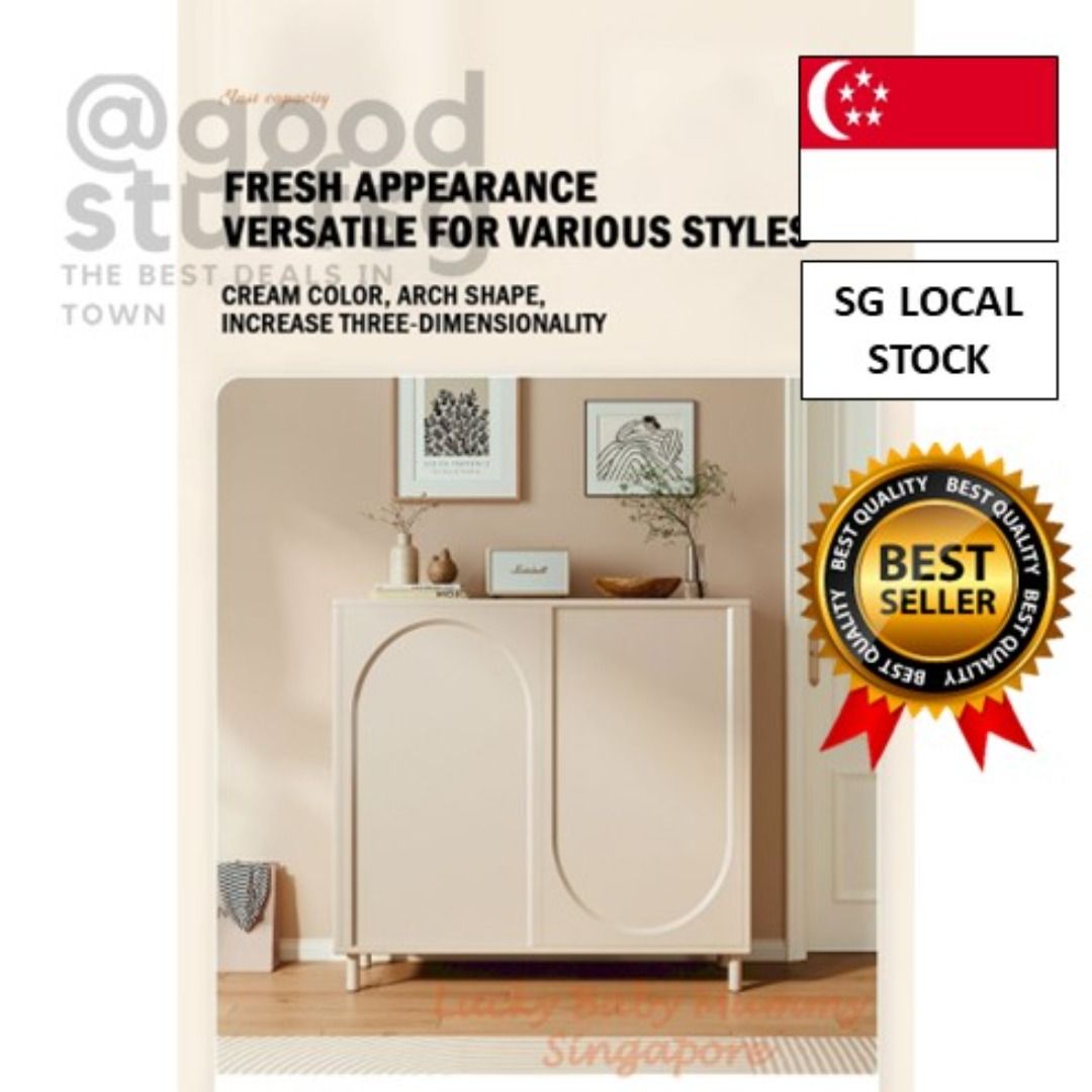 SG FREE Minimalist Romantic Shoe Cabinet Simple Doorway Dustproof Rack Storage Korean Style Aesthetic