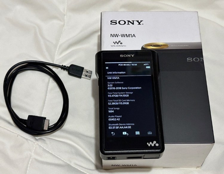 Sony NW-WM1A (黑磚) 連全新原裝套, 音響器材, 音樂播放裝置MP3及CD