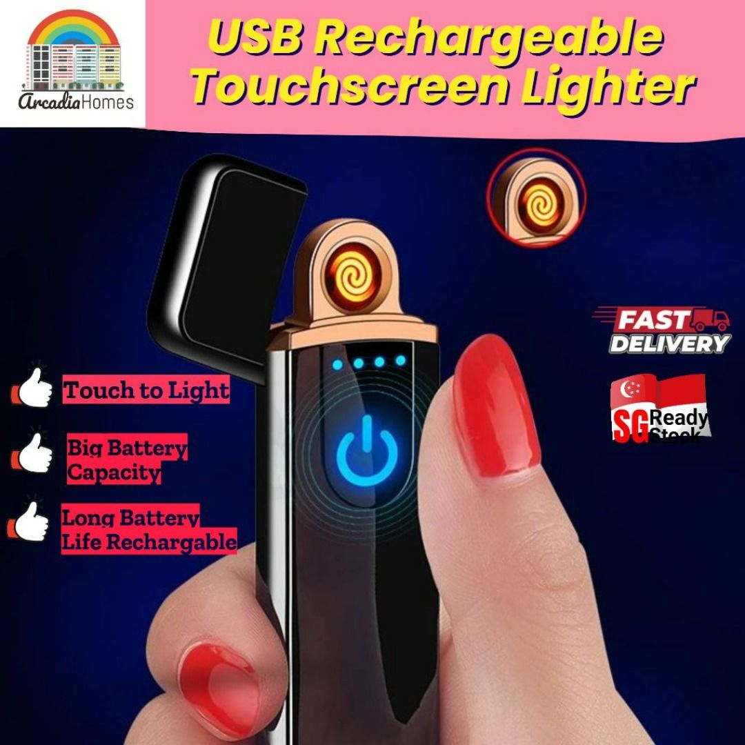 USB Rechargeable Lighter/Windproof Lighter/LED Touchscreen ignition Coil  Electric Lighter Instant SG Stock Cheapest!, Everything Else on Carousell