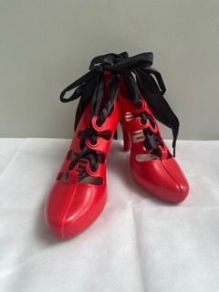 Vivienne Westwood x Melissa Gille Anglomania Collab Red Lace up Heels, Size 6, Condition 7/10