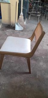 Wood rattan cane dining chair