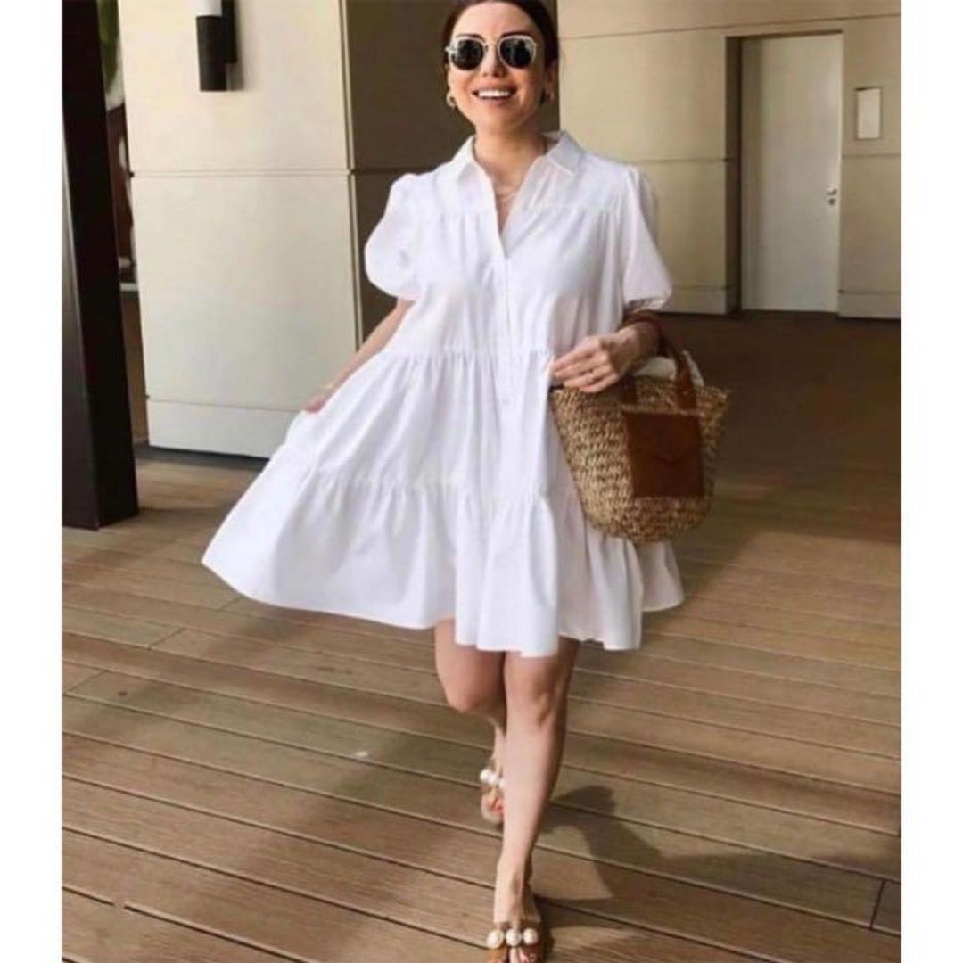 White babydoll shop dress zara