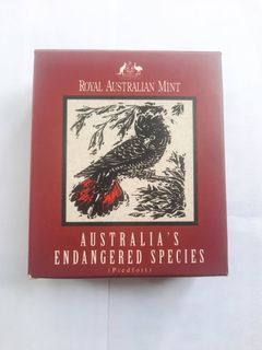 1997 Australia's Endangered Species Red-tailed Black Cockatoo Piedfort Silver Proof Coin