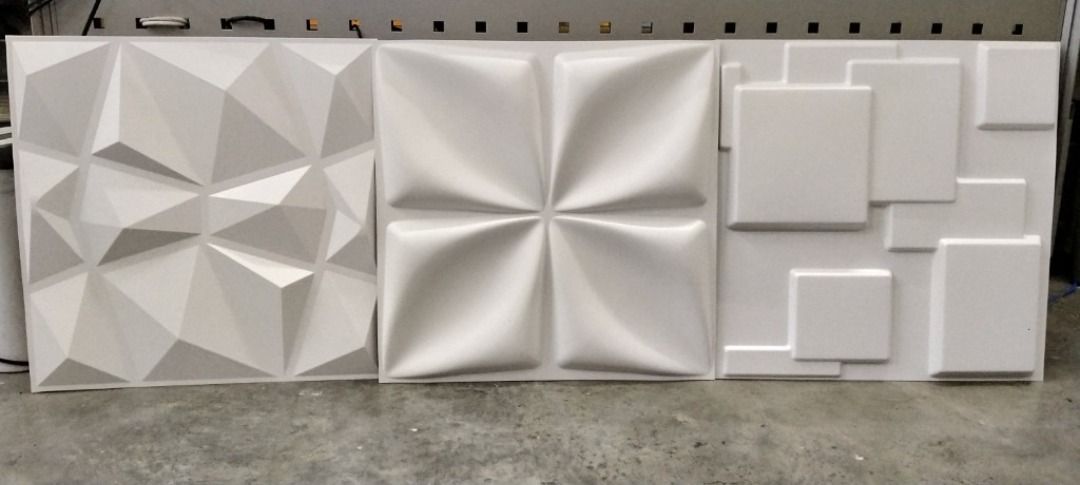 3D Decorative PVC Wall Clad, Flower/Square/Diamond (Category: Home Improvement Tools & Accessories) located in Manila. Submitted by trustradeglobal (Listing ID 1030595553, Image 1). Description: SKU: HL042, HL043, HL044 Design: Flower, Diamond, Square Decorative PVC wall with different design. Moisture-Proof, Sound-absorbing, Waterproof, Paintable, Eco-friendly. - 3D Wall made with PVC - Easy Installation - For Interior and Exterior wall - Theme: