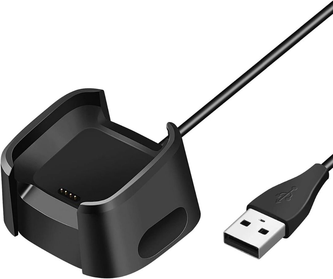 5706 Fitbit Versa Charger 1 Pack 3.3ft Replacement Power Charging Cord USB Charging Cable Charger Dock Stand Cradle Adapter Station for New Fitbit Versa Smartwatch Black Computers Tech Parts Accessori...