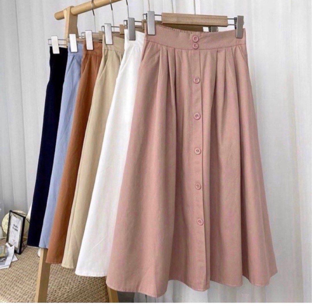 Colorful button down skirt on sale