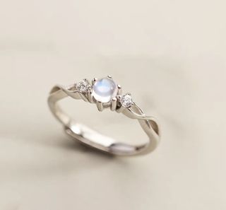 925純銀月光石開口戒指64208116738946110