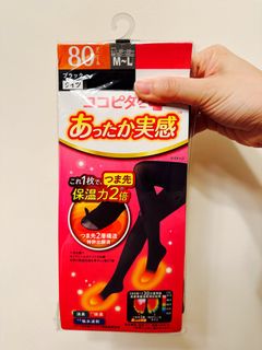 日本製 岡本 絲襪 80針 發熱 黑64242679359875110