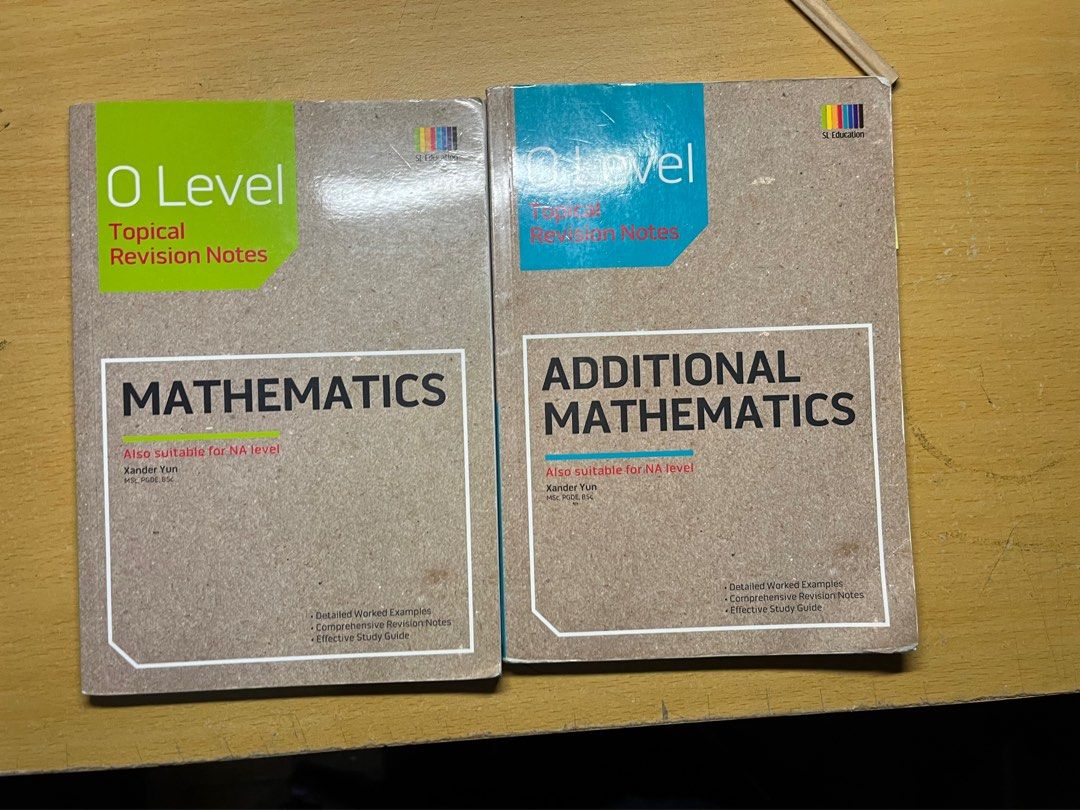 A math and E math revision notes (Category: Textbooks) located in Singapore. Submitted by bottleboy (Listing ID 1291787330, Image 1). Description: both $3.