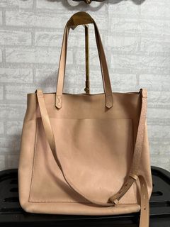 Authentic Madewell Genuine Leather Transport Tote bag  Blush pink with sling strap