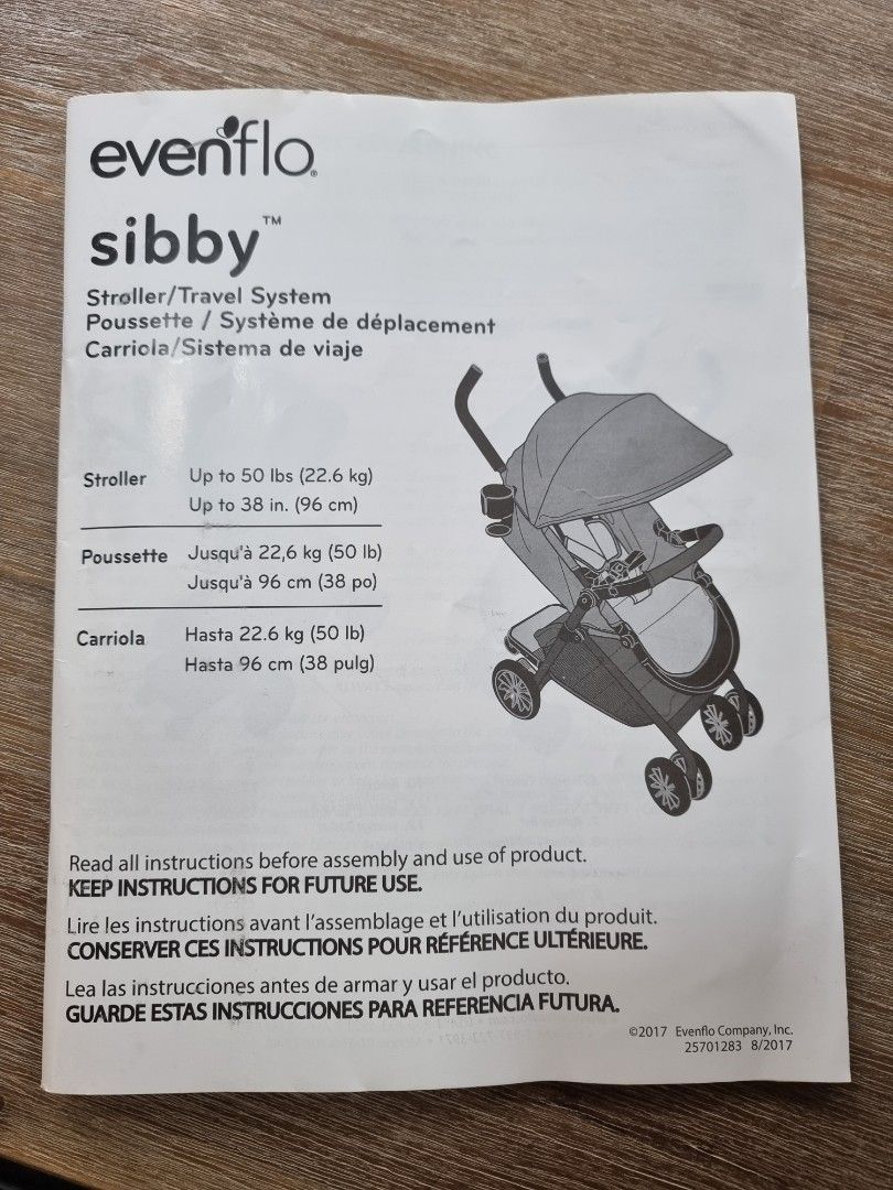 Evenflo Sibby Travel System Charcoal Stroller Carseat Babies Kids Going Out Strollers on Carousell